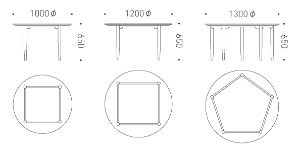 丸テーブル図面